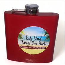 Load image into Gallery viewer, Redz Island Breeze Rum Punch Signature Stainless Steel Hip Flask (8 oz) With Funnel.
