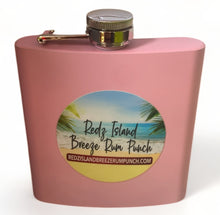 Load image into Gallery viewer, Redz Island Breeze Rum Punch Signature Stainless Steel Hip Flask (8 oz) With Funnel.
